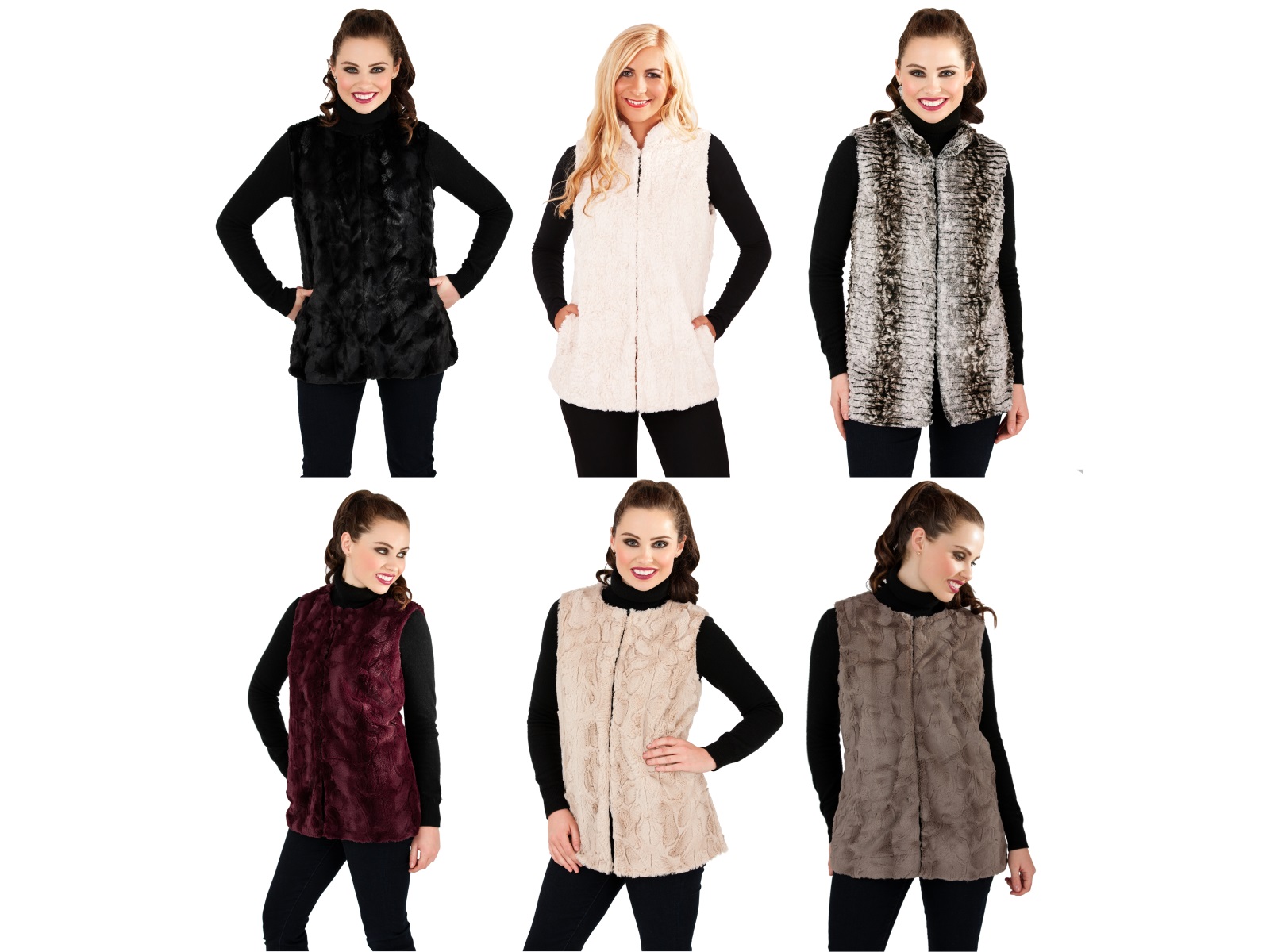 Womens Faux Fur Body Warmer Waistcoat Gilet Sleeveless Jacket Ladies